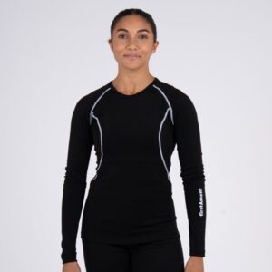 First Ascent Ladies Polypropylene Base-layer Long Sleeve Top - Black/ White