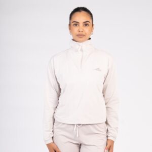 First Ascent Ladies Trail Lite 1/4 Zip Fleece Top - Vanilla Cream