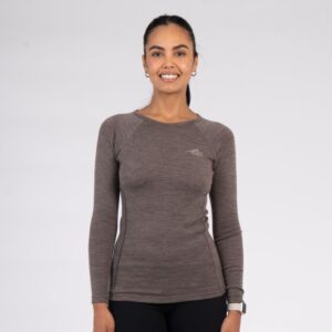 First Ascent Ladies Merino Wool Baselayer - Dusty Brown