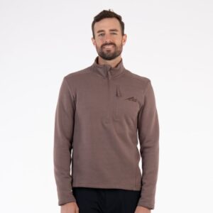 First Ascent Men's Getaway 1/4 Zip Fleece Top - Sandy Brown