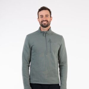 First Ascent Men's Getaway 1/4 Zip Fleece Top - Thyme Green