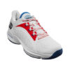 Wilson Ladies Hurakn Pro Padel Shoes - White/Red/Deja Vu Blue