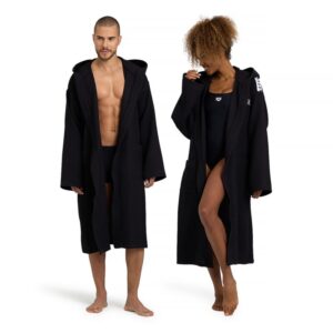 Arena Waffle Hooded Robe - Dark Grey / Black