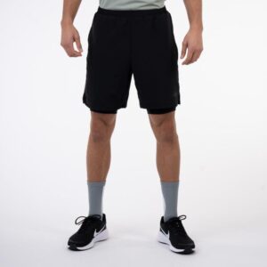 First Ascent Men's Corefit 2-in-1 7inch Shorts - Black
