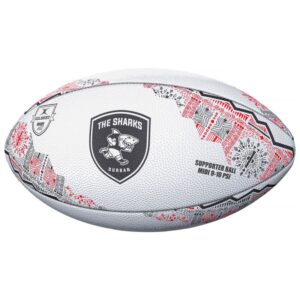 Gilbert Rugby Gilbert Rugby Sharks Supporter Rugby Ball Midi - White/Black