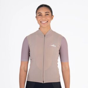 First Ascent Women's Vent Cycling Jersey - Pastel Brown / Road Brown