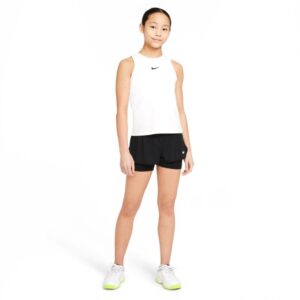 Nike Girls Tennis Victory Tank Tops - White / Black